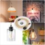 Plug in Pendant Light Cord, Farmhouse Hanging Lights with Plug in Cord, 15FT Hemp Rope Plugin Hanging Light Cord Kit with On/Off Switch, E26 E27 Light SocketCord for HangingLight
