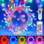 Moonflor 10FT Fairy Lights Color Changing - 100 LED 22 Colors Cluster Fairy Lights with Remote, Firecracker String Lights with 12 Modes, Easter Fairy Lights for Bedroom Indoor Classroom Christmas