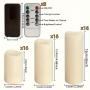 48/ Indoor And Outdoor Flameless Candles, 8 Remote Controls (IP44), Polished Plastic LED Column Candles, Timers, Dimmer Downlights, Wedding, Halloween, Christmas Decorations, Home Decorations, Separate AA Battery Power