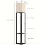 [Solid Wood Column Floor Lamp] 62.9" Real Solid Wood Column Floor Lamp - With Shelves and Bulb Included - Suitable for Halloween, Christmas and Other Holidays