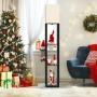 [Solid Wood Column Floor Lamp] 62.9" Real Solid Wood Column Floor Lamp - With Shelves and Bulb Included - Suitable for Halloween, Christmas and Other Holidays
