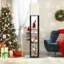 [Solid Wood Column Floor Lamp] 62.9" Real Solid Wood Column Floor Lamp - With Shelves and Bulb Included - Suitable for Halloween, Christmas and Other Holidays