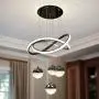 Modern Black LED Chandeliers, Dimmable 3-Color Kitchen Island Pendant Light For Dining Room, Bedroom, Living Room, Contemporary Hanging Ceiling Light, Linear Island Lamp