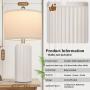 [Ceramic Table Lamps] 2 Modern Ceramic Table Lamps | Set of 23.5in Lamps for Living Room, Farmhouse Vintage Bedside Table Lamps with White Linen Shade, Rustic Bedroom Ceramic Lamps for Nightstand Home Office End Table Dorm