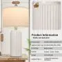 [Ceramic Table Lamps] 2 Modern Ceramic Table Lamps | Set of 23.5in Lamps for Living Room, Farmhouse Vintage Bedside Table Lamps with White Linen Shade, Rustic Bedroom Ceramic Lamps for Nightstand Home Office End Table Dorm