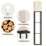 [Solid Wood Column Floor Lamp] 62.9" Real Solid Wood Column Floor Lamp - With Shelves and Bulb Included - Suitable for Halloween, Christmas and Other Holidays