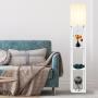 [Solid Wood Column Floor Lamp] 62.9" Real Solid Wood Column Floor Lamp - With Shelves and Bulb Included - Suitable for Halloween, Christmas and Other Holidays