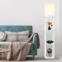 [Solid Wood Column Floor Lamp] 62.9" Real Solid Wood Column Floor Lamp - With Shelves and Bulb Included - Suitable for Halloween, Christmas and Other Holidays