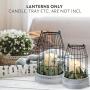 Country Farmhouse Lantern Set of 2 - Stylish Decorative Lanterns for Living Room, Mantel, or Kitchen Dining Table - Modern High-End Decoration Suitable for Giving Gifts on Mother's Day