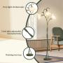 [Art Deco Flower Floor Lamp] 1pc Art Deco Flower Floor Lamp - 3-Color Temperature LED, Flexible Arm, Adjustable Lighting - Matte Metal & Plastic, Button Control, 110V-130V US Plug, Includes 3 Bulbs