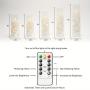 Kakoya Flameless Candle Battery Operated, 5 Acrylic Flickering LED Candles With Remote Control, Flameless Pillar Candle With Embedded Star String, Home Decor Halloween Christmas Ambience Wedding Decoration, Home Decorationakoy