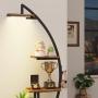 2pcs Multi-functional Metal Bookshelf With Lights - 7 Tiered, 65' Black & Brown Wood Bookcase for Living Room, Study, Bedroom | Great Gift for Home Decor 2pcs Multi-functional Metal Bookshelf With Lights - 7 Tiered, 65' Black & Brown Wood Bookcase for Living Room, Study, Bedroom | Great Gift for Home Decor