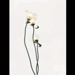 [Art Deco Flower Floor Lamp] 1pc Art Deco Flower Floor Lamp - 3-Color Temperature LED, Flexible Arm, Adjustable Lighting - Matte Metal & Plastic, Button Control, 110V-130V US Plug, Includes 3 Bulbs