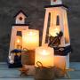 3pcs set, no fire candles, flashing LED pillar candles with remote control and timer, battery powered and real wax white candle with hemp rope, suitable for ocean, home bedroom decoration 3pcs set, no fire candles, flashing LED pillar candles with remote control and timer, battery powered and real wax white candle with hemp rope, suitable for ocean, home bedroom decoration
