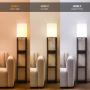 [Solid Wood Column Floor Lamp] 62.9" Real Solid Wood Column Floor Lamp - With Shelves and Bulb Included - Suitable for Halloween, Christmas and Other Holidays