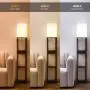 [Solid Wood Column Floor Lamp] 62.9" Real Solid Wood Column Floor Lamp - With Shelves and Bulb Included - Suitable for Halloween, Christmas and Other Holidays