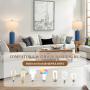 [Ceramic Table Lamps] 2 Modern Ceramic Table Lamps | Set of 23.5in Lamps for Living Room, Farmhouse Vintage Bedside Table Lamps with White Linen Shade, Rustic Bedroom Ceramic Lamps for Nightstand Home Office End Table Dorm