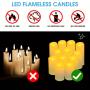 48/ Indoor And Outdoor Flameless Candles, 8 Remote Controls (IP44), Polished Plastic LED Column Candles, Timers, Dimmer Downlights, Wedding, Halloween, Christmas Decorations, Home Decorations, Separate AA Battery Power