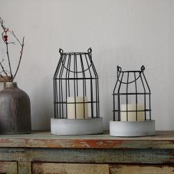 Country Farmhouse Lantern Set of 2 - Stylish Decorative Lanterns for Living Room, Mantel, or Kitchen Dining Table - Modern High-End Decoration Suitable for Giving Gifts on Mother's Day