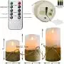3pcs set, no fire candles, flashing LED pillar candles with remote control and timer, battery powered and real wax white candle with hemp rope, suitable for ocean, home bedroom decoration