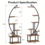 2pcs Multi-functional Metal Bookshelf With Lights - 7 Tiered, 65' Black & Brown Wood Bookcase for Living Room, Study, Bedroom | Great Gift for Home Decor 2pcs Multi-functional Metal Bookshelf With Lights - 7 Tiered, 65' Black & Brown Wood Bookcase for Living Room, Study, Bedroom | Great Gift for Home Decor