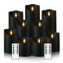 EEBUSS 9pcs Flashing Flameless Candles With 2 Remote Controls And Timers, LED Candles Suitable For Home Decoration, Shops, Family Gatherings, Easter Decoration, Easter Holiday Gifts (black) (D3 X H 3 