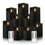 EEBUSS 9pcs Flashing Flameless Candles With 2 Remote Controls And Timers, LED Candles Suitable For Home Decoration, Shops, Family Gatherings, Easter Decoration, Easter Holiday Gifts (black) (D3 X H 3 