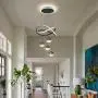 Modern Black LED Chandeliers, Dimmable 3-Color Kitchen Island Pendant Light For Dining Room, Bedroom, Living Room, Contemporary Hanging Ceiling Light, Linear Island Lamp