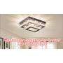Elegant LED Crystal Ceiling Light Modern Flush Mount Rectangular Ceiling Lamp K9 Stainless Steel Ceiling Lights Fixture Chandelier For Living Room Bedroom Dining Room