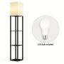 [Solid Wood Column Floor Lamp] 62.9" Real Solid Wood Column Floor Lamp - With Shelves and Bulb Included - Suitable for Halloween, Christmas and Other Holidays