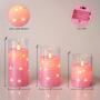 3pcs Pink Flickering Flameless LED Candles | Battery Operated | Romantic | Home Decor, Christmas, Weddings, Valentine’s Day, Parties | Lightweight & Sturdy Design, Includes Remote, Clear Plexiglass Shell