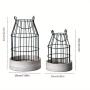 Country Farmhouse Lantern Set of 2 - Stylish Decorative Lanterns for Living Room, Mantel, or Kitchen Dining Table - Modern High-End Decoration Suitable for Giving Gifts on Mother's Day