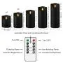 EEBUSS 9pcs Flashing Flameless Candles With 2 Remote Controls And Timers, LED Candles Suitable For Home Decoration, Shops, Family Gatherings, Easter Decoration, Easter Holiday Gifts (black) (D3 X H 3 