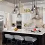 Adjustable Black 3-Light Vintage Industrial Ceiling Fixture - Matte Metal Finish, Geometric Pendant Light with E27 Base - Ideal for Kitchen, Dining Room, Hallway (Bulbs Not Included), Kitchen Decor