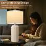 [Ceramic Table Lamps] 2 Modern Ceramic Table Lamps | Set of 23.5in Lamps for Living Room, Farmhouse Vintage Bedside Table Lamps with White Linen Shade, Rustic Bedroom Ceramic Lamps for Nightstand Home Office End Table Dorm