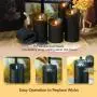 EEBUSS 9pcs Flashing Flameless Candles With 2 Remote Controls And Timers, LED Candles Suitable For Home Decoration, Shops, Family Gatherings, Easter Decoration, Easter Holiday Gifts (black) (D3 X H 3 
