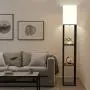 [Solid Wood Column Floor Lamp] 62.9" Real Solid Wood Column Floor Lamp - With Shelves and Bulb Included - Suitable for Halloween, Christmas and Other Holidays