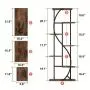 [7 Tiered | Metal] 7 Tiered Metal 59" Tall Plant Stand with Grow Light Indoor | Corner Shelves, Pot Rack, Full Spectrum Growth Lamp | for Living Room, Patio, Bedroom, Balcony Decor, Brown, S-Shaped Flower Display Stand