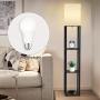 [Solid Wood Column Floor Lamp] 62.9" Real Solid Wood Column Floor Lamp - With Shelves and Bulb Included - Suitable for Halloween, Christmas and Other Holidays