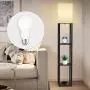[Solid Wood Column Floor Lamp] 62.9" Real Solid Wood Column Floor Lamp - With Shelves and Bulb Included - Suitable for Halloween, Christmas and Other Holidays