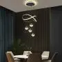 Modern Black LED Chandeliers, Dimmable 3-Color Kitchen Island Pendant Light For Dining Room, Bedroom, Living Room, Contemporary Hanging Ceiling Light, Linear Island Lamp
