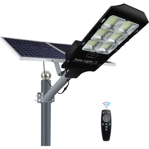 500W Solar Street Light ,Solar Lamp Outdoor Security Led Flood Lights Pole Light Dusk to Dawn Remote Control with Motion Sensor 43000 Lumens for Parking Lot,Stadium,Pathway,Yard,Roadway