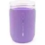 minliving Silicone Mason Jar Protector Sleeve 8oz (Half Pint) Fits Ball, Kerr Regular-Mouth Jars, Kids Cup Holder (Violet, 1) Jar not included previously known as HallGEMs