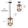 Eumyviv 1-Light Farmhouse Pendant Lighting, Rustic Hanging Light Fixture with Adjustable Chain for Kitchen Island Cafe Bar P0071