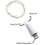 Wine Bottle Lights with Cork,USB Rechargeable LED Fairy Lights 4 Pack 20 LED USB Powered Cork Shape Mini String Light for Wedding,Christmas,Party,Halloween,Birthday,Bar Decoration (Warm White)