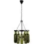 HLL Pendant Lights,Modern Glass Wine Bottle Chandelier, Simple Personality 4-Light Pendant Lighting Metal Indoor Semi-Embedded Ceiling Light Bar Cafe Restaurant Bar Table Lighting, Black