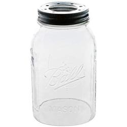 Open Bottom Mason Jar Glass Shade with 1-5/8-Inch Fitter Opening Lighting Lid (RM Quart Ball Jar, Clear)