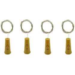 LiXiongBao 4 Pack 6.6 Ft 20 LED Battery Operated LED Mini Fairy String Lights Wine Bottle Lights with Cork for DIY, Party, Decor, Christmas, Halloween,Wedding,Outdoor,Patio,Garden,Pathway (Warm White)