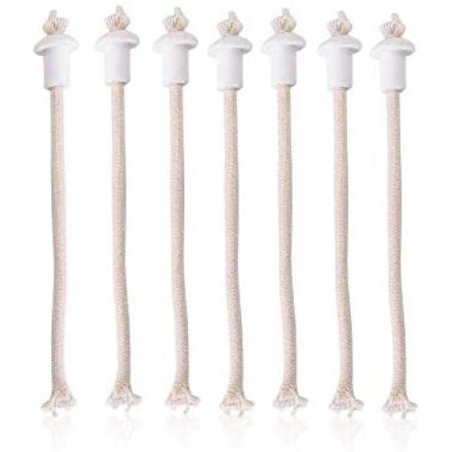 Yosoo 7Pcs Oil Lantern Wick Heat-Resistant Kerosene Wick for Ceramic Holders Torch Wine Bottle Oil Candle Lamp 4inch