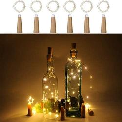 Anpro 6 Pack Wine Bottle Lights, Warm White Cork Lights String Lamp by 3A Battery Operated, for Christmas Party, DIY Decor Party and Wedding Valentines Day Gift